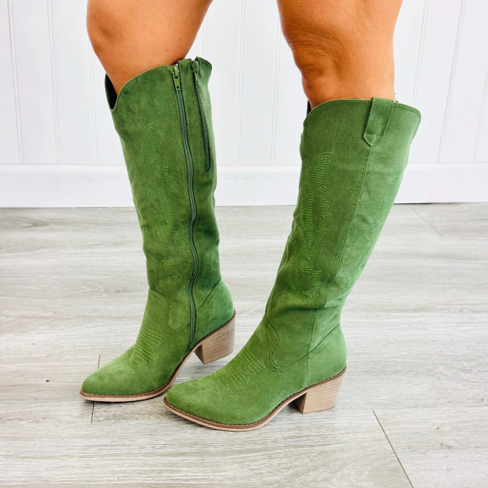 Pierre Dumas Green Heeled Boots